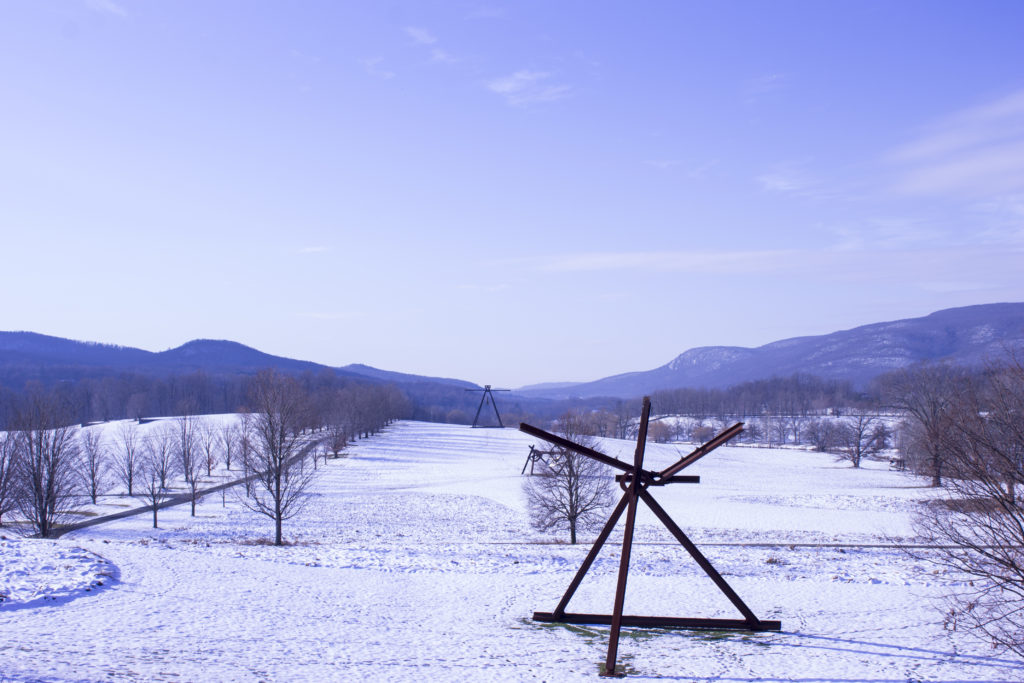 View of the South Fields at Storm King. All works by Mark di Suvero.