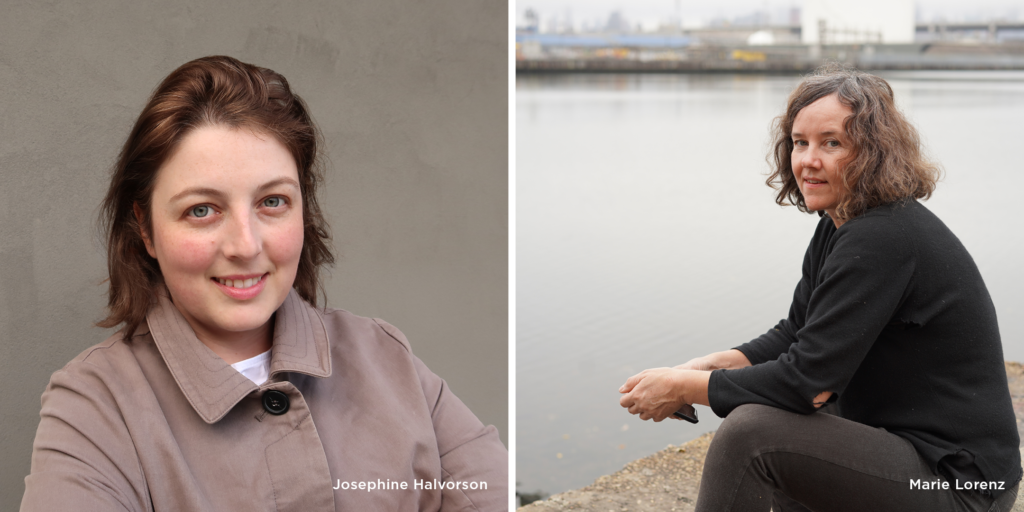 Side-by-side portrait photos of Josephione Halvorson and Marie Lorenz