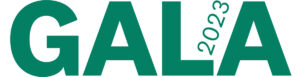 2023 Gala logo in green text